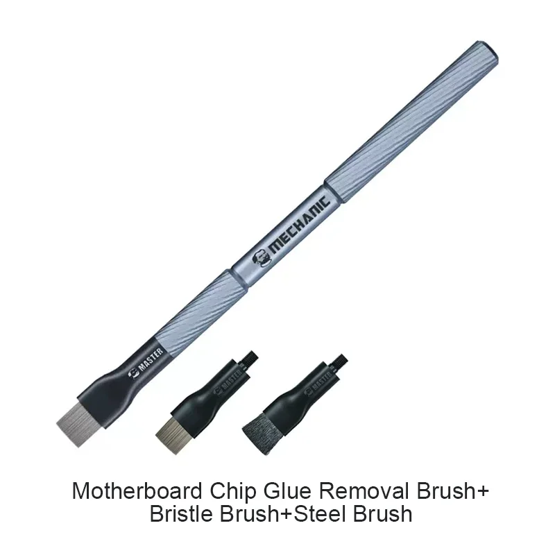 MECHANIC Steel Brush Motherboard IC Debonding Brush With Head IC Pad Cleaning PCB BGA Glue Removal Tin Removal Polishing Brush: green