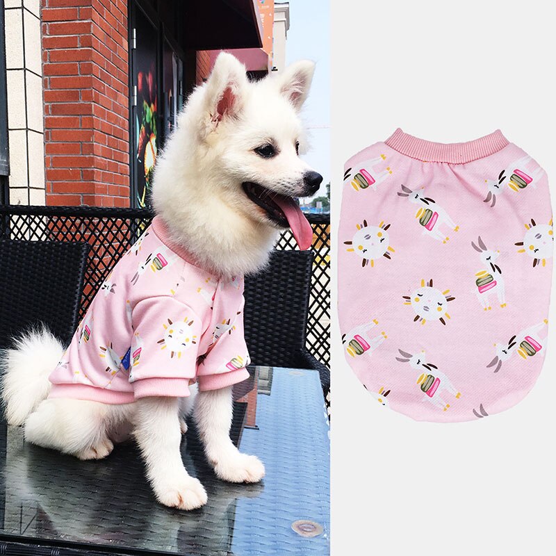Hond Kleding O Nek Cartoon Hond Shirt Zachte Comfortabele Herfst Winter Pet Kleding Dunne Vest Kleine Hond T-shirt Dierbenodigdheden