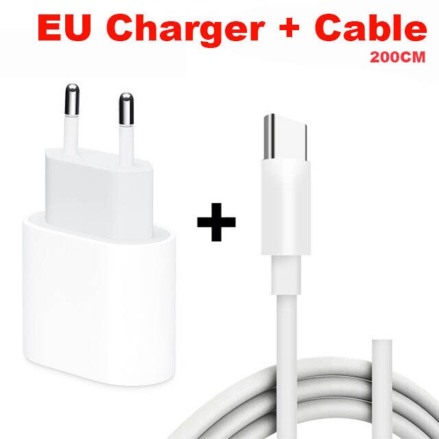 Chargeur Original 20W pour iPhone 12 Pro Max, Mini adaptateur d'alimentation USB type-c QC4.0, avec câble 2M 11 XS: EU Charger Cable 2M