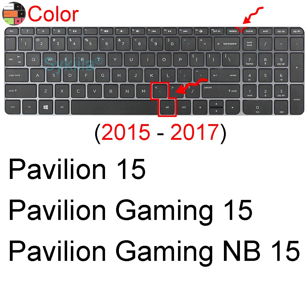 Cubierta de teclado para HP Pavilion 15, funda protectora de silicona, Accesorios para ordenador portátil, CB 15-CC 15-CD 15-Ck 15-CX 15-AB 15-AU: Color 2015-2017
