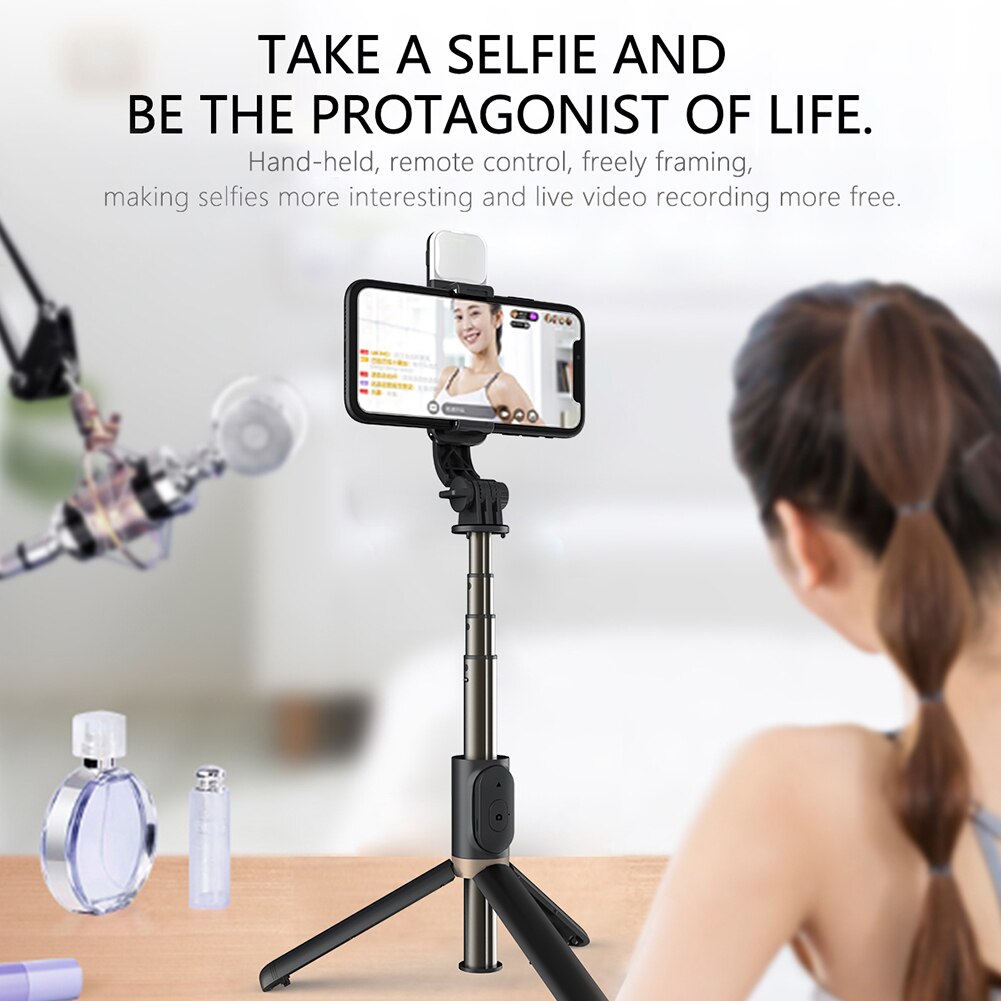 Aluminum Monopod Selfie Stick with Remote - Foldable Mini Bluetooth 4.0 for Smartphones