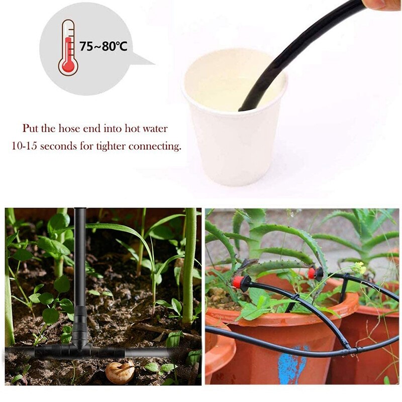 250 Pcs Irrigation Fittings Kit, Drip Irrigation Barbed Connectors for Garden Water Hose Connectors