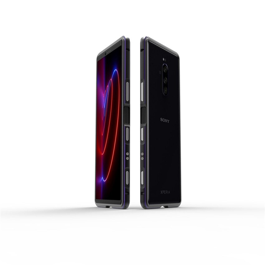 Ultra slank metalramme cover til sony xperia 10 ii etui hårdt aluminium kofanger cover til sony xpreia 1/x1 ii/10 ii: Til xpreia 10 ii / Sort lilla
