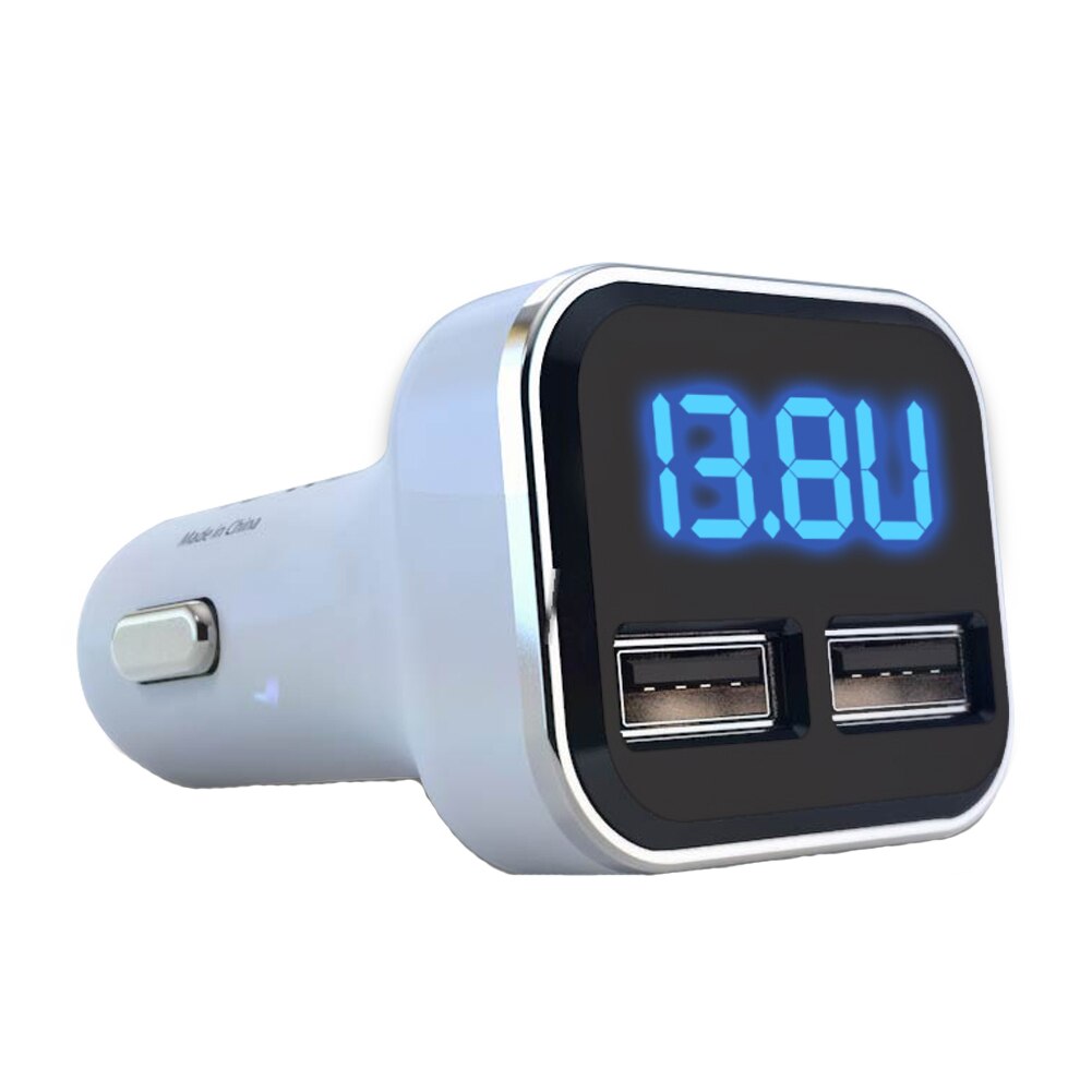 4.8a auto biloplader stik spændingsovervågning multifunktionelt hurtigt tilbehør led display dual usb mini praktisk adapter
