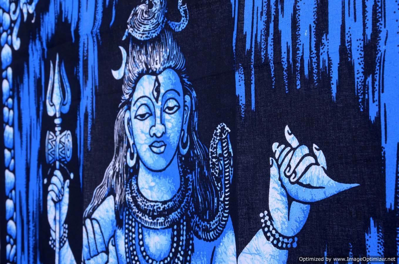 Indische Hindu Gott SHIVA Sitzen Meditation Wandbehang Tapisserie