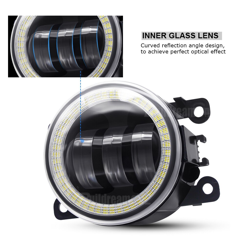 2 x angel eye dimljus för citroen  c6 c4 c5 c3 ds4 ds3 ds5 xsara c-crosser jumpy car led lins dimma varselljus drl 12v