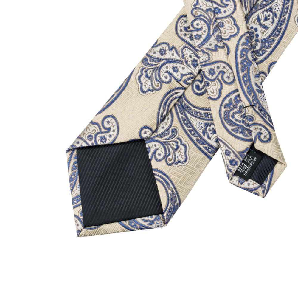 C-1725 Hi-Tie Arriving Mens Tie 100% Silk Jacquard Woven Tie Handkerchief Cufflinks Set for Wedding Business Party