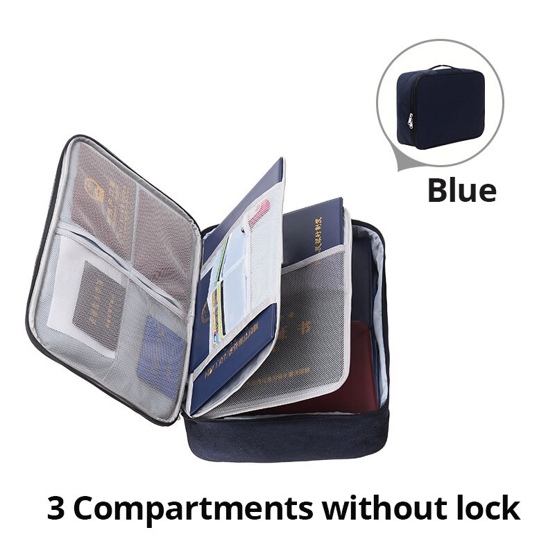 FOSIZZO Multi-Layer Large Capacity Storage of Document Certificate Important Files Archive Finishing Box With Lock FS4049: Style D - Blue-3N