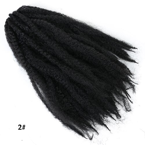Meifan afro kinky twist hår hæklede fletninger blødt flet hår 18 tommer krøllet hæklet fletning hårtilbehør: 2 / 3 stk / parti