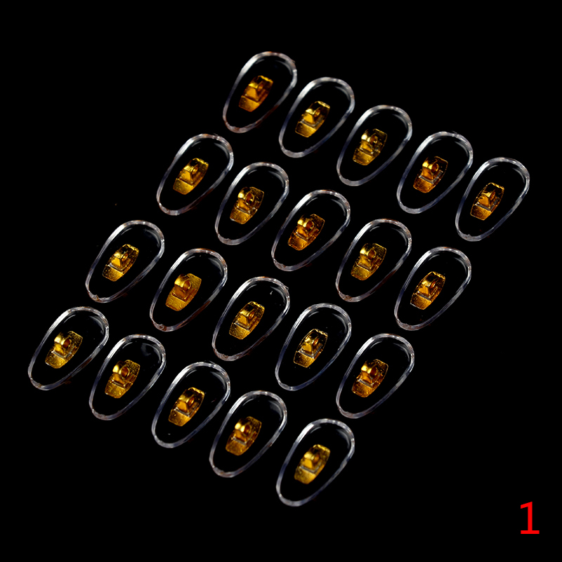 10 pares de parafusos de silicone em almofadas de nariz, cinta de núcleo de alumínio em pvc para suporte de óculos, acessórios de óculos