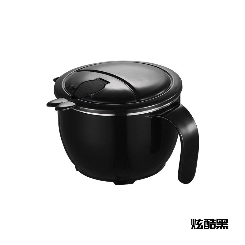 304 Rvs Instant Noodle Kom Studenten Slaapzaal Draagbare Container Japanse Stijl Grote Volume Met Eetstokjes Lepel: 304 Single Instant Noodle Bowl  Cool Black 