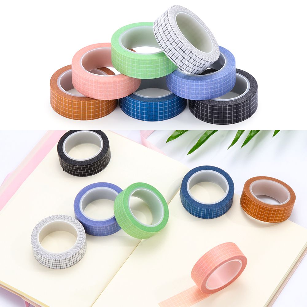 10M Grid Adhesive Tape Set Stationery Sticker Tape Journaling Supplies DIY Scrapbook Craft Tape Organizer