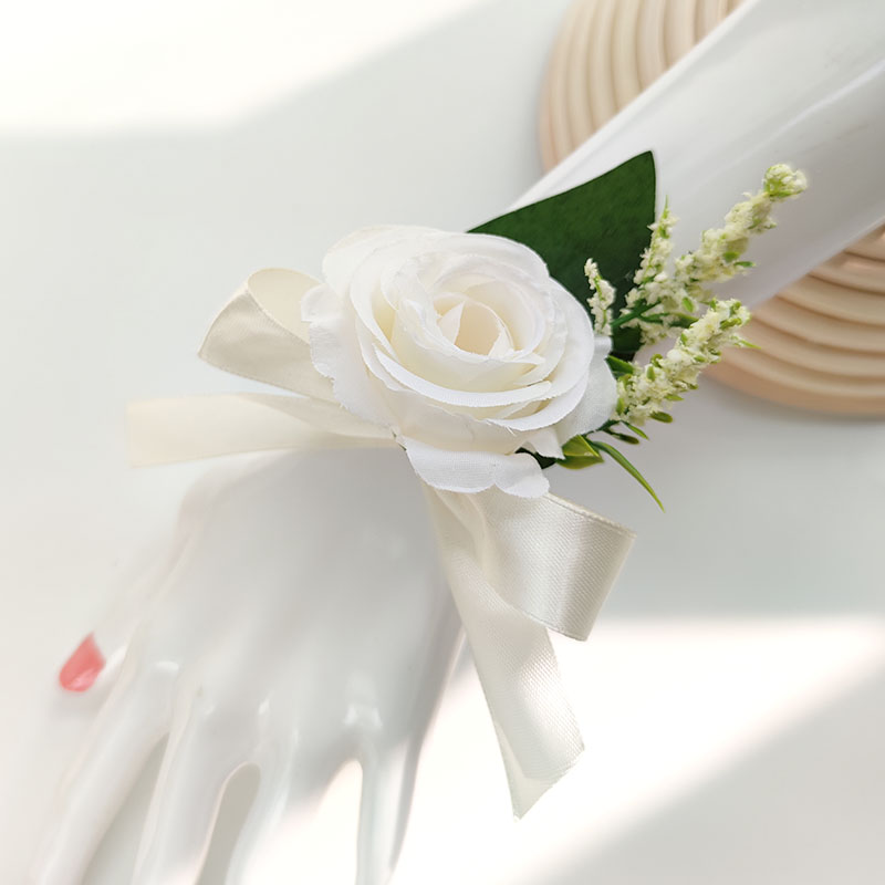 Bride Bouquet Wedding Accessories Silk Roses Artificial Flowers Bridesmaid Bouquet Groom Boutonniere Corsage Wedding Party Decor: green
