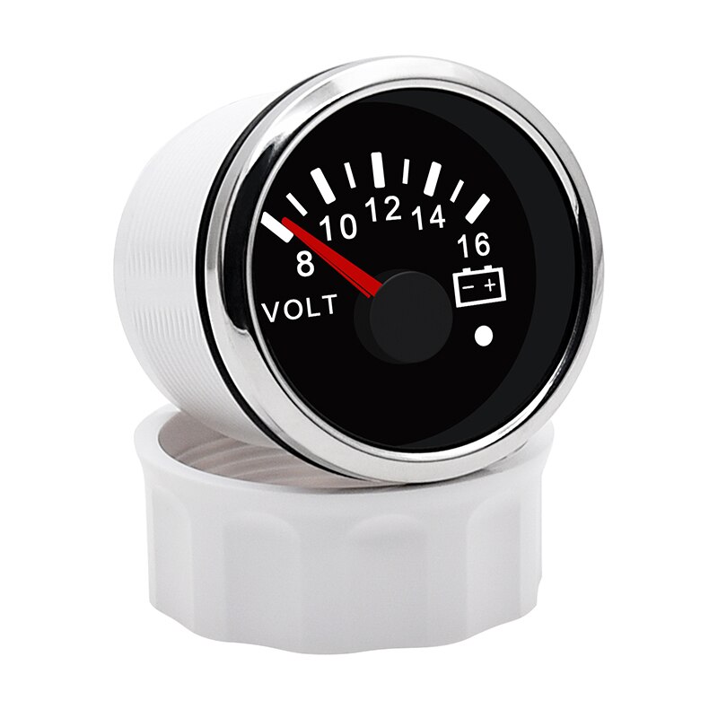 Point Alarm Car Gauge Vehicle Meter 12V Automobile 52mm Water Temp Oil Press Fuel Pressure Volt Indicator For Motorcycle Boat