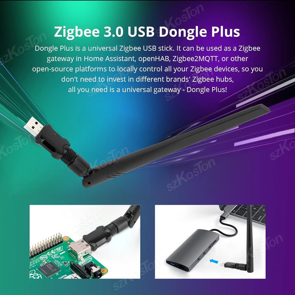 ZigBee 3.0 USB Dongle Plus-E Universal Zigbee Wireless Gateway Open Source Hub Works with Home Assistant OpenHAB Zigbee2MQTT ZHA