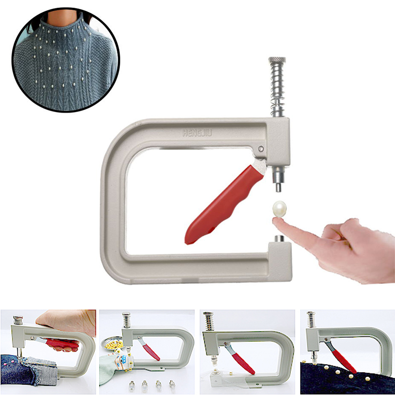1 Satz/los Manuelle Runde Perle Befestigung Instrument NäHenne Perlen Befestigen Maschine für Bekleidung, Kleidung Dekoration, Bausatz Liefert Perlen