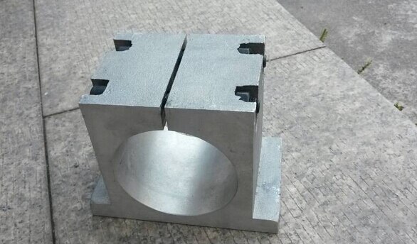 CNC Spindle Motor Clamping Bracket 65mm Diameter Square mount Cast Aluminium Bracket