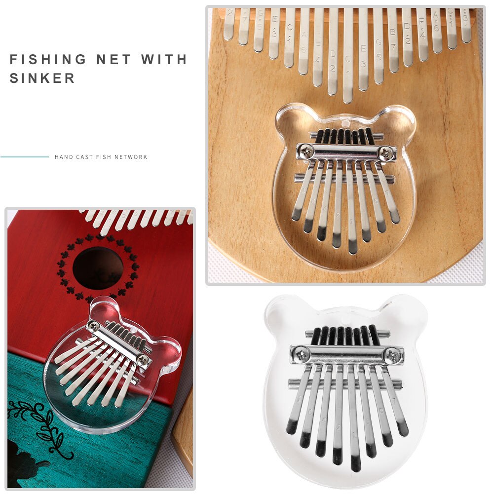 Sanza Africana Mbira Crystal Clear 8 teclas Kalimba acrílico pulgar Piano con escala de Instrumentos Musicales