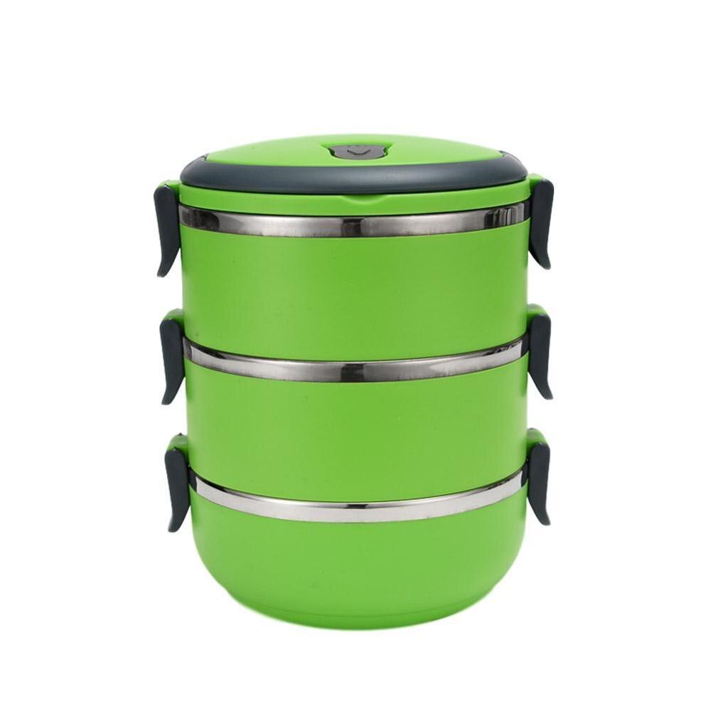 Insulated Lunch Box Steel Double Layer Picnic Case School Almuerzo Bento Box De Kids Office Caja Food Adults Cont U4K2: H