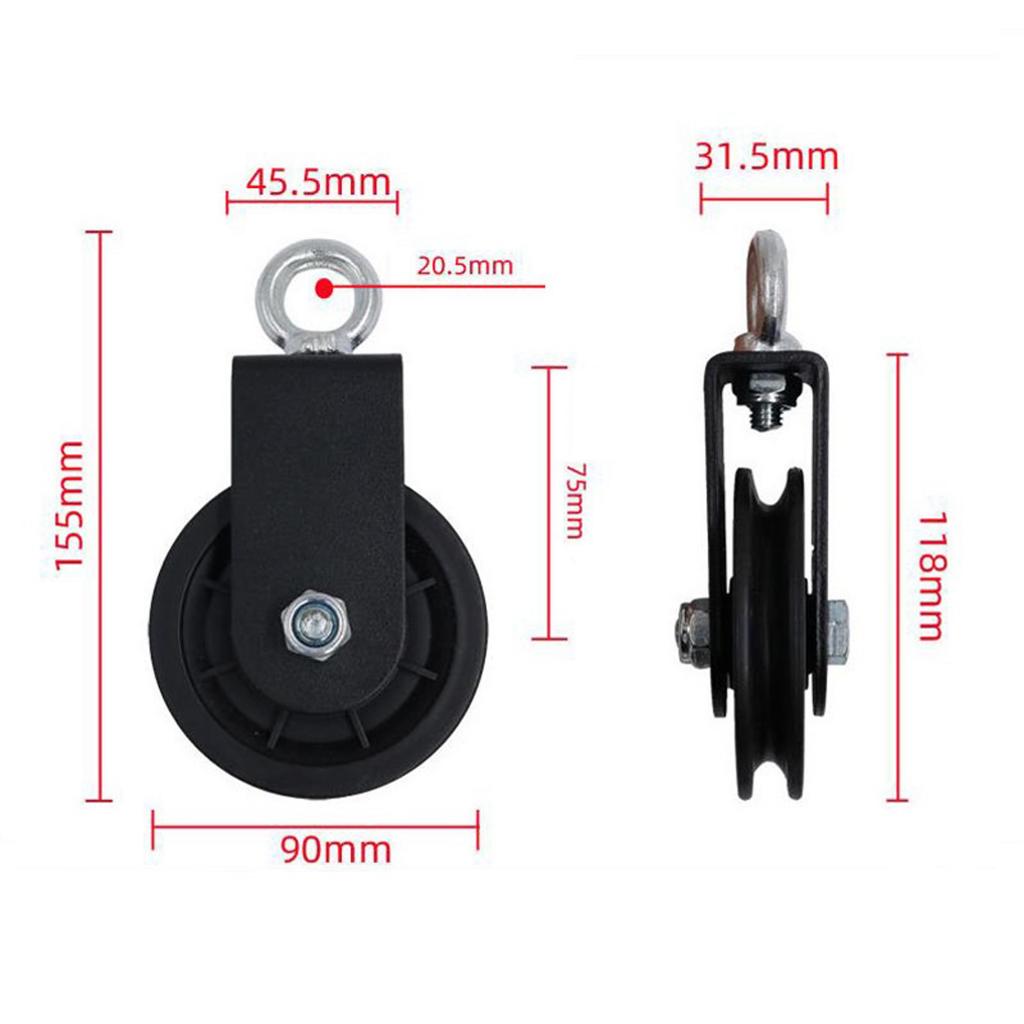 Fitness Pulley Triceps Rope Cable Machine System DIY Loading Pin, Swivel Pulley