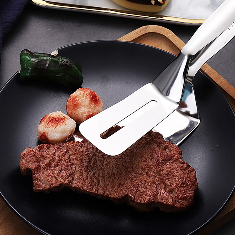 304 Edelstahl Gezackten Steak Clips Grill Lebensmittel Zange Brot Ei Dreher Pizza Spachtel Für Heimat Küche Kochen Werkzeuge