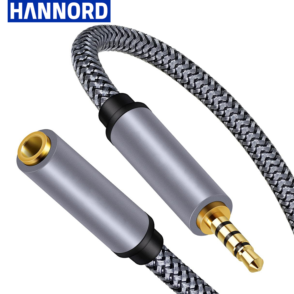 Hannord 3.5mm Audio Verlengkabel 1 m/1.5 m/2 m/3 m/5 m/8 m/10 m Jack Man-vrouw Hoofdtelefoon Kabel Jack Aux Kabel Voor iPhone Xiaomi: 10m