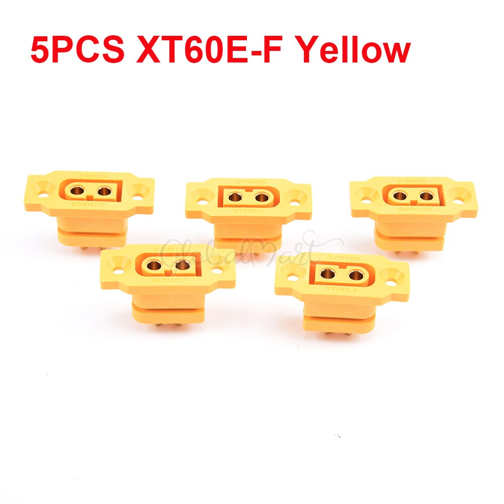 5Pcs XT60E-F XT60E Vrouwelijke Plug Grote Stroom Goud/Messing Ni Plated Connector Power Batterij Aansluiten Adapter Voor Diy rc Auto: 5PCS XT60E-F Yellow
