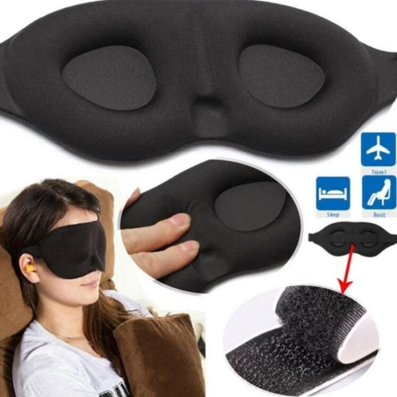 Masque pour les yeux 3D, aide au repos de voyage, Patch de couverture pour les yeux, masque de sommeil doux rembourré, bandeau pour les yeux, masseur relaxant