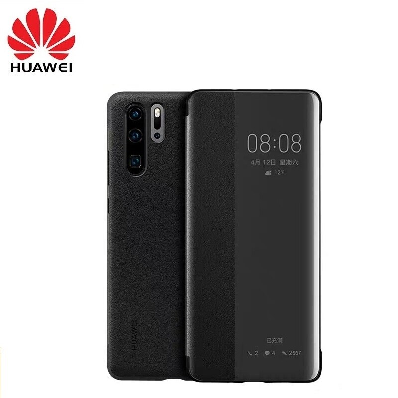 100% Original huawei smart fenster holster Flip-Cover Leder Telefon Fall Voor huawei P30 P30pro