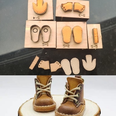 Japanse stalen mes diy leerbewerking houten stans mini hangende schoenen decoratie mal mes pons gereedschapsset