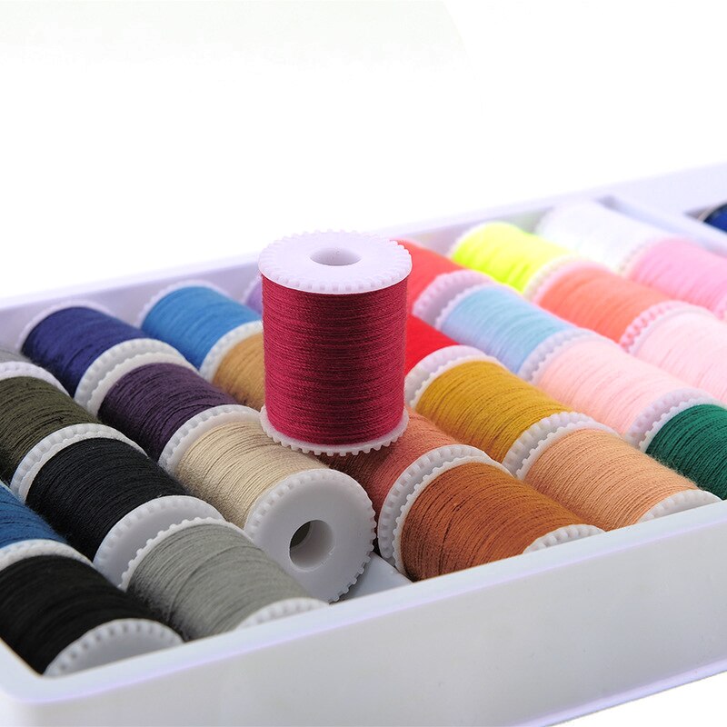 60/42/24 Colors 100% Polyester Yarn Sewing Thread Roll Machine Hand Embroidery 1000 Yard Each Spool Durable For Home Sewing Kit
