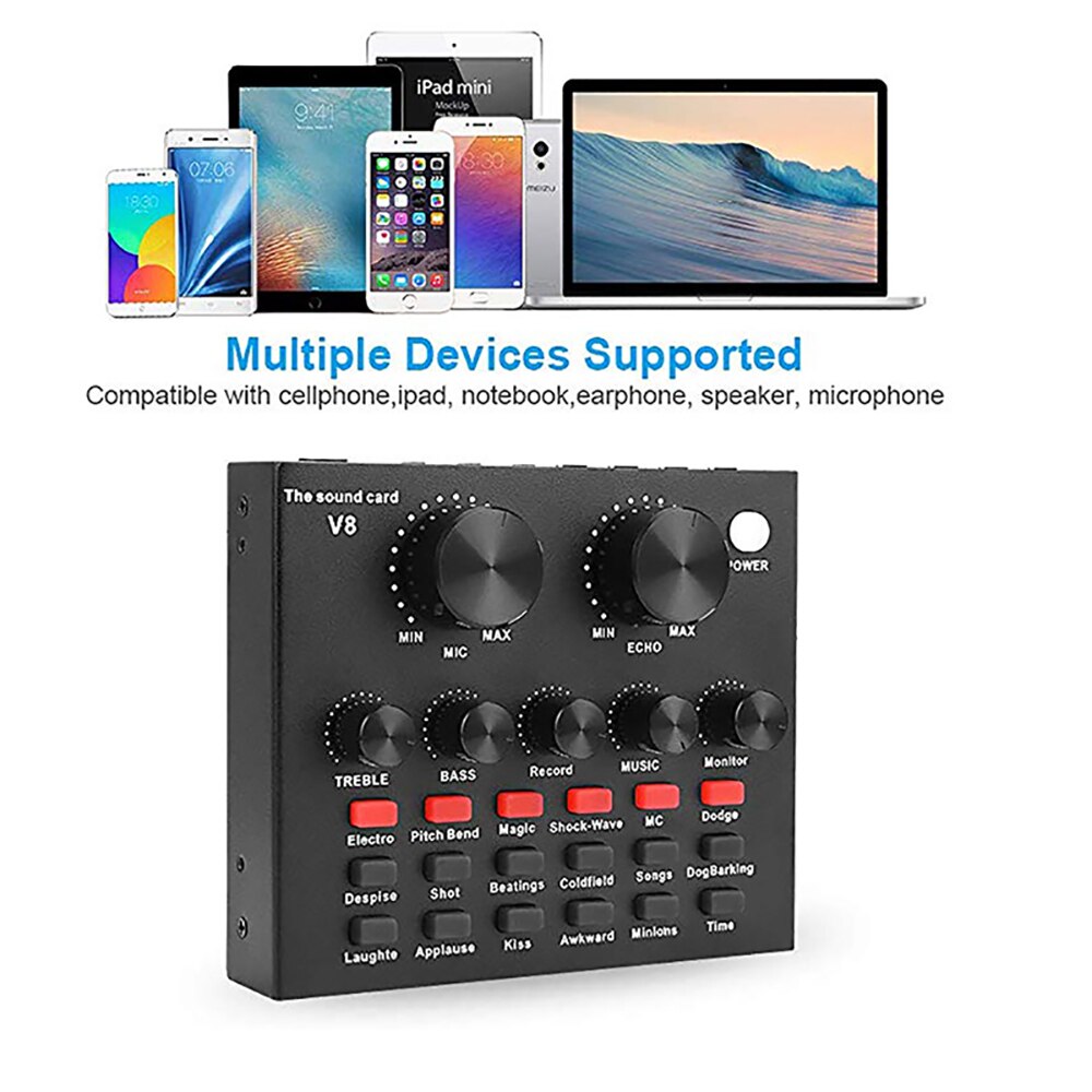 USB Sound Card With Return Function Multi-purpose Live Broadcast Sound Card Sound Card Mixer For PC Phone Computer