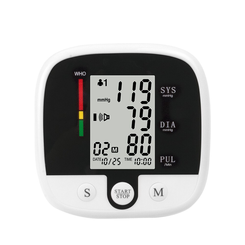 Beurha 32cm automatisk elektronisk blodtrykspulsmåler med genopladeligt overarms tonometer til måling