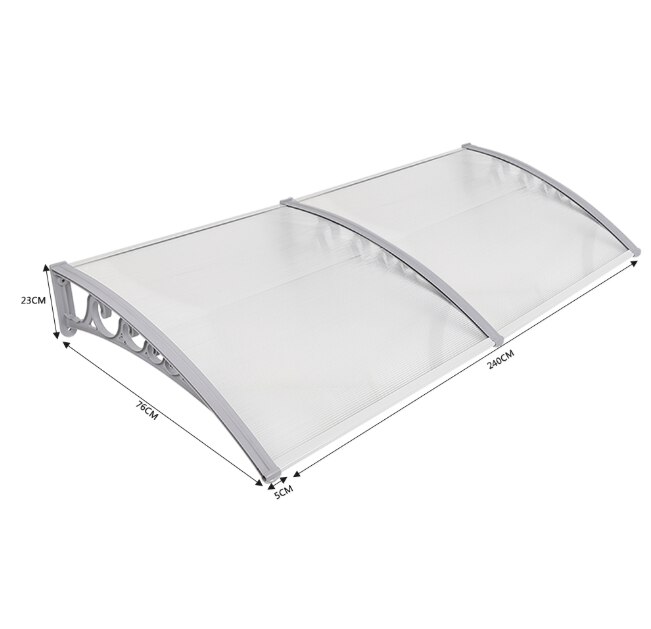 Duurzaam Deur Luifel Luifel Poly Carbonaat Front Back Deur & Venster Luifel Voor Outdoor Entree Deur-Venster Luifel Luifel hwc: 0.8x2.4m