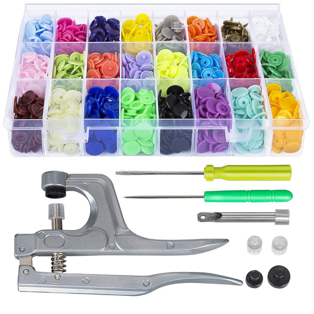 360 Sets T5 Plastic Snap Button with Snaps Pliers Tool Kit &amp; Organizer Containers,Easy Replacing Snaps,DIY Family Tailor: 360 Sets
