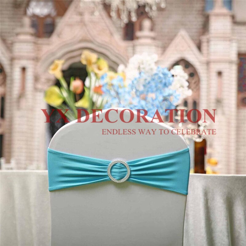 Ceinture de chaise en Lycra | Bande Spandex bon marché, adaptée à la housse de chaise, décoration de Banquet et de mariage: tiffany