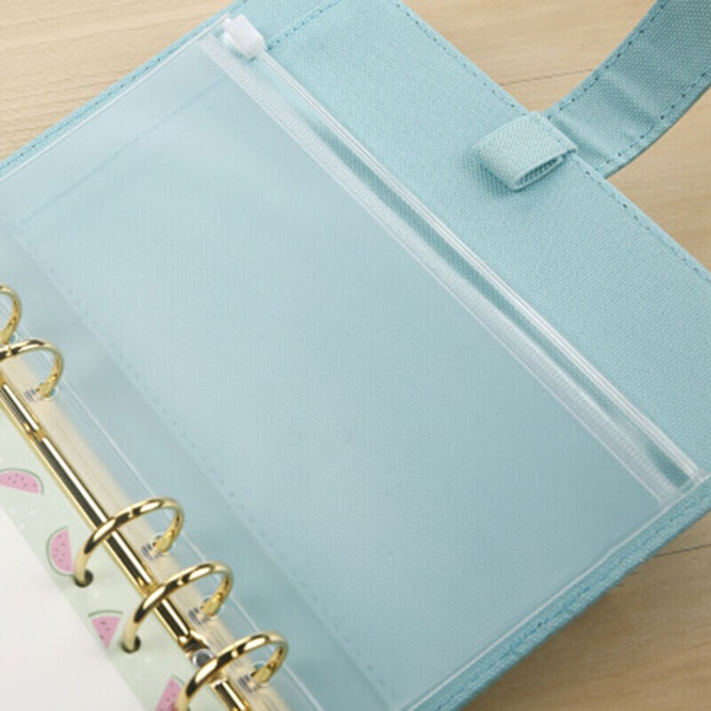 File Organizer Storage Folder Standard Transparent PVC Loose Leaf Pouch with Self-Styled Zipper Filing Binder Document
