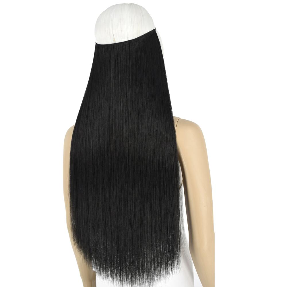 Topreety Halo Hair Extensions Onzichtbare Elastische Draad Verborgen Haarstukken Geen Clip Hittebestendige Synthetische Vezel TPYLS90
