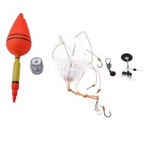 Carp Fishing Floats Bobber Sets Sea Float With Six Strong Explosion Hooks Plastic Sinker Fishing Tackle Kit Fishing Tools: 998904
