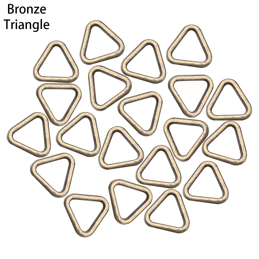 20Pcs 4Mm Mini Ovale/Vierkante/Driehoek Pop Zak Gesp Diy Pop Ultra-Kleine Bagage Kleding schoenen Hardware Onderdelen Accessoires: Bronze-Triangle