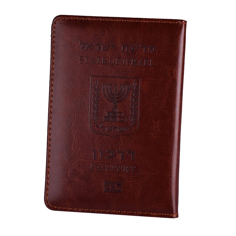 Reise Pu Leder Israel Passport Abdeckung Fall Brieftasche Männer Frauen Israelische Kreditkarte Halter Protector Fall: coffee1