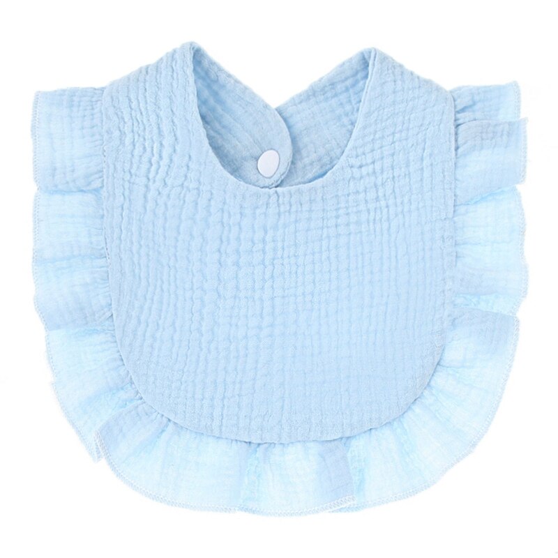 Babyvoeding Kwijl Bib Zuigelingen Verstoorde Lace Speeksel Handdoek Puur Katoen Burp Doek: Blue