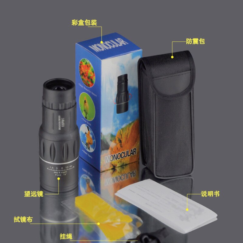 Beileshi 16x52 Monocular Waterproof Hiking Travel Camping