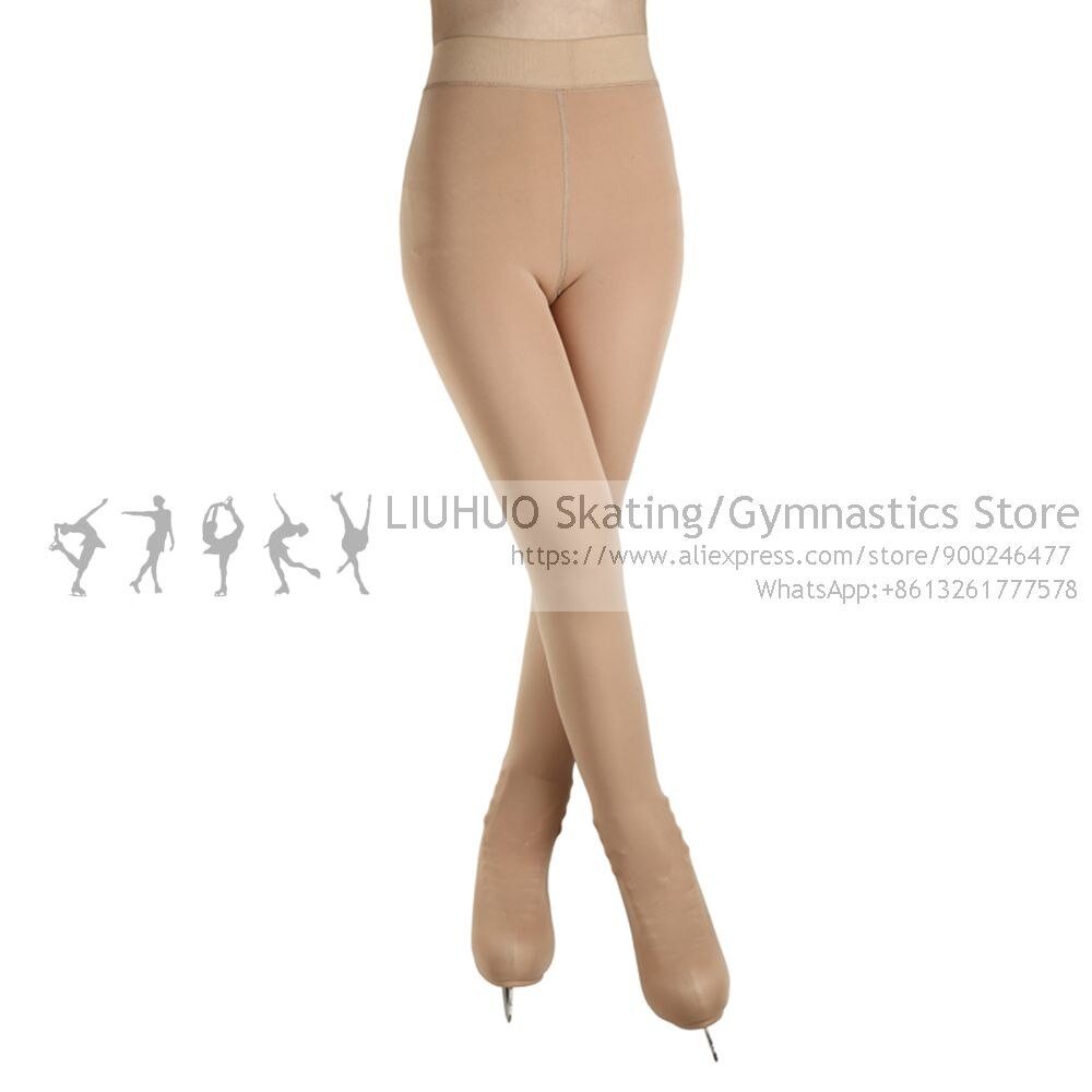 Calcetines de patinaje sobre hielo para niñas y mujeres, medias de de Color Nude para Ballet, salón de baile y Patinaje: Solid Color / M