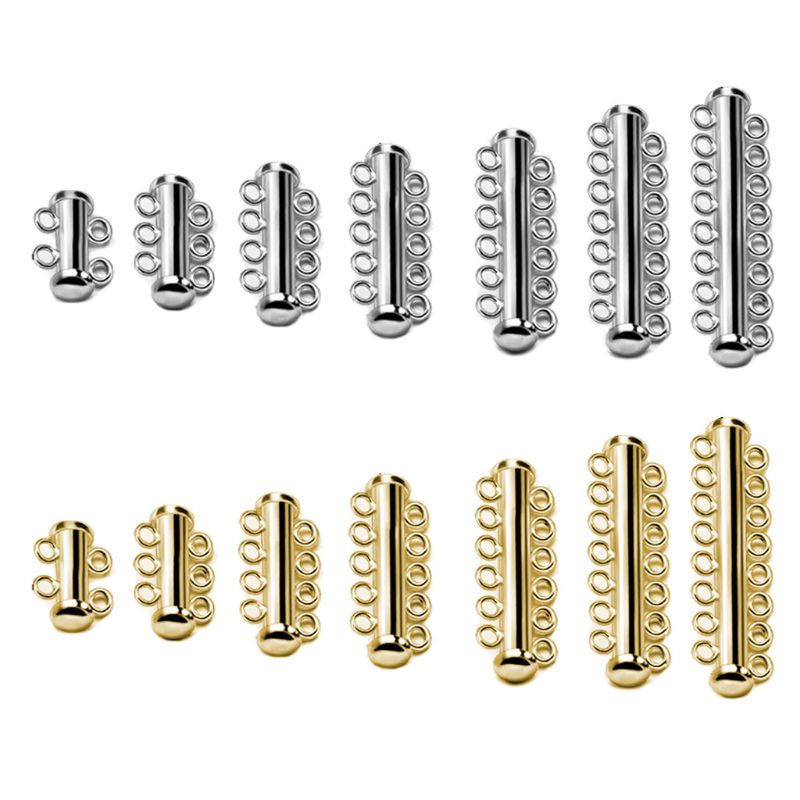 10Pcs Layered Armband Halsketten Rutsche Starke Magnetische Haken Rohre Schloss Rhodium Überzogene Schnalle Haken Schmuck Erkenntnisse