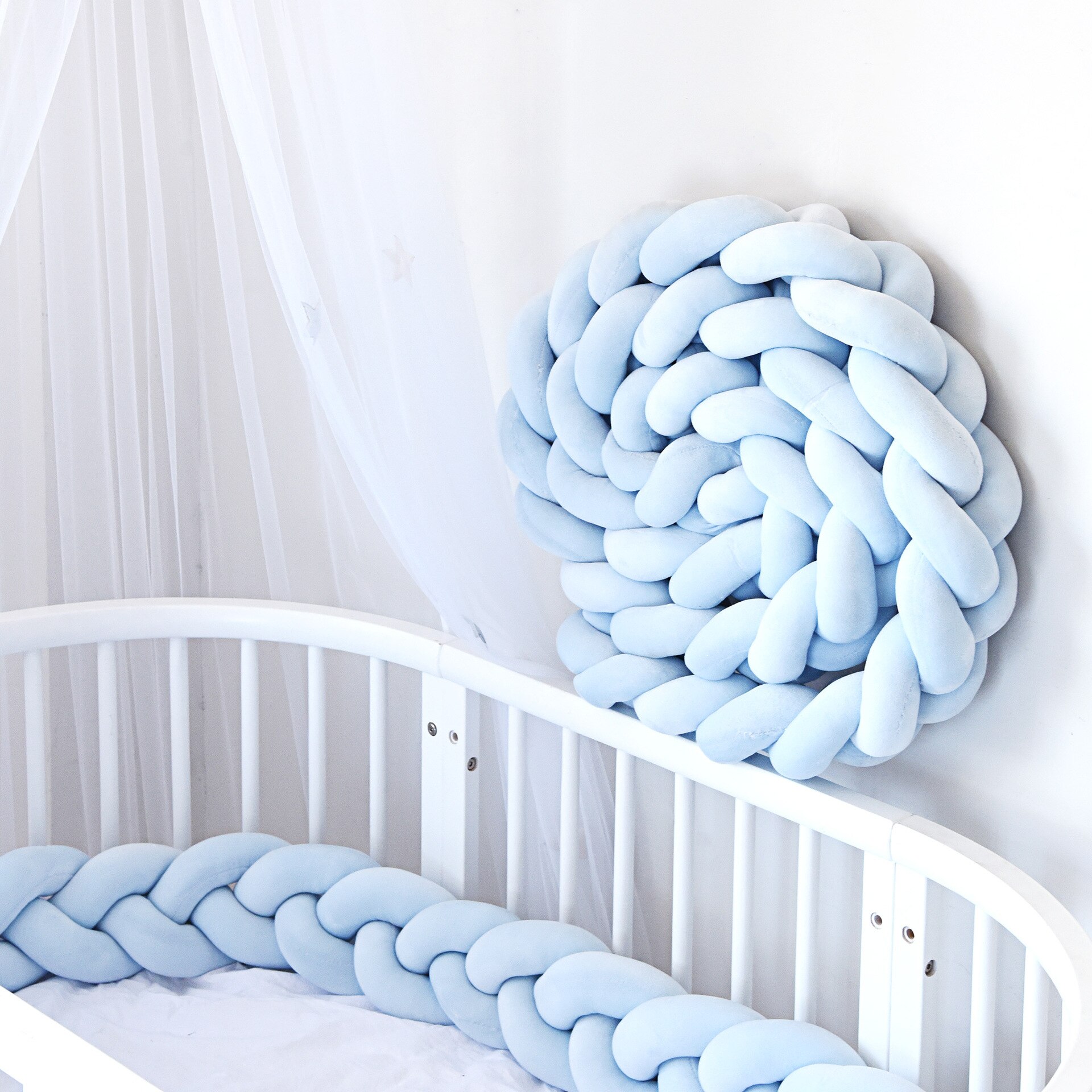 3M Länge Kleinkind Bett gewebte Anti-Kollision Streifen nordisch Stil Baumwolle Mehrfarbig Baby Bett Sicherheit Leitplanke Für freundlicher der