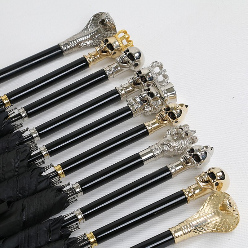 Paraguas con cabeza de calavera para hombre, sombrilla japonesa de Golf a prueba de viento, sol, de negocios, color negro, para lluvia, SY184