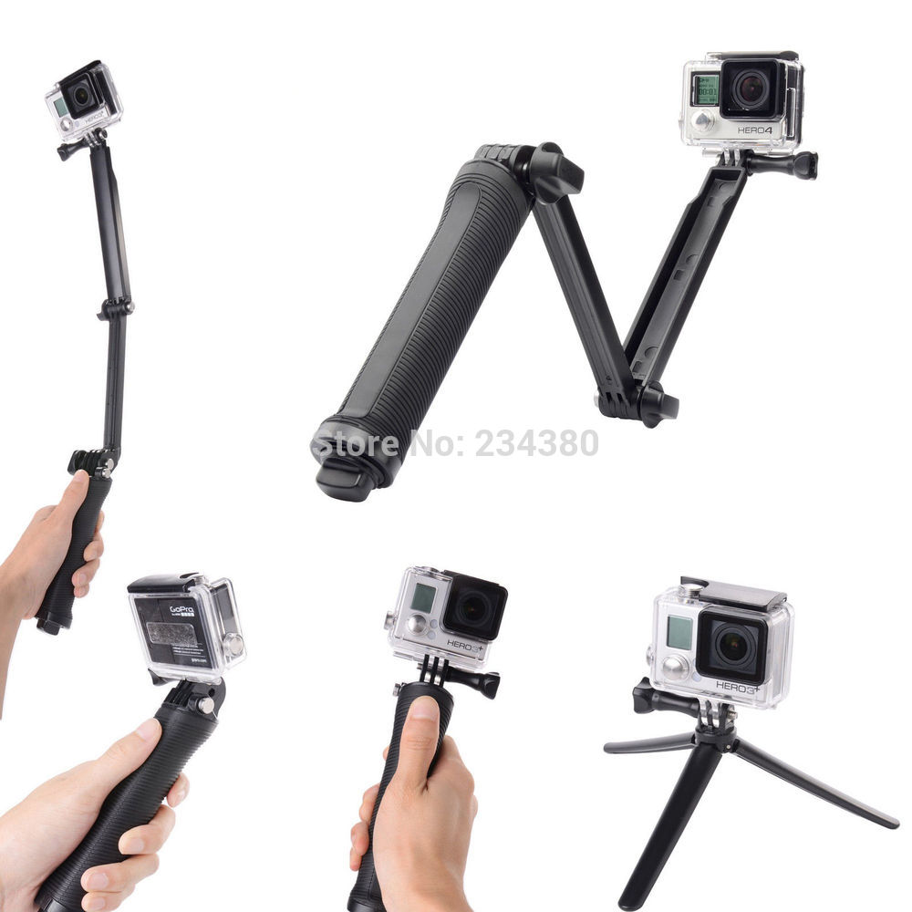 3-weg Monopod Arm Mount Verstelbare standaard Beugel Handheld Grip 3 Manier Statieven Voor GoPro Hero 8 7 6 5 4/3 + SJ4000 SJ5000 Xiaomi Yi