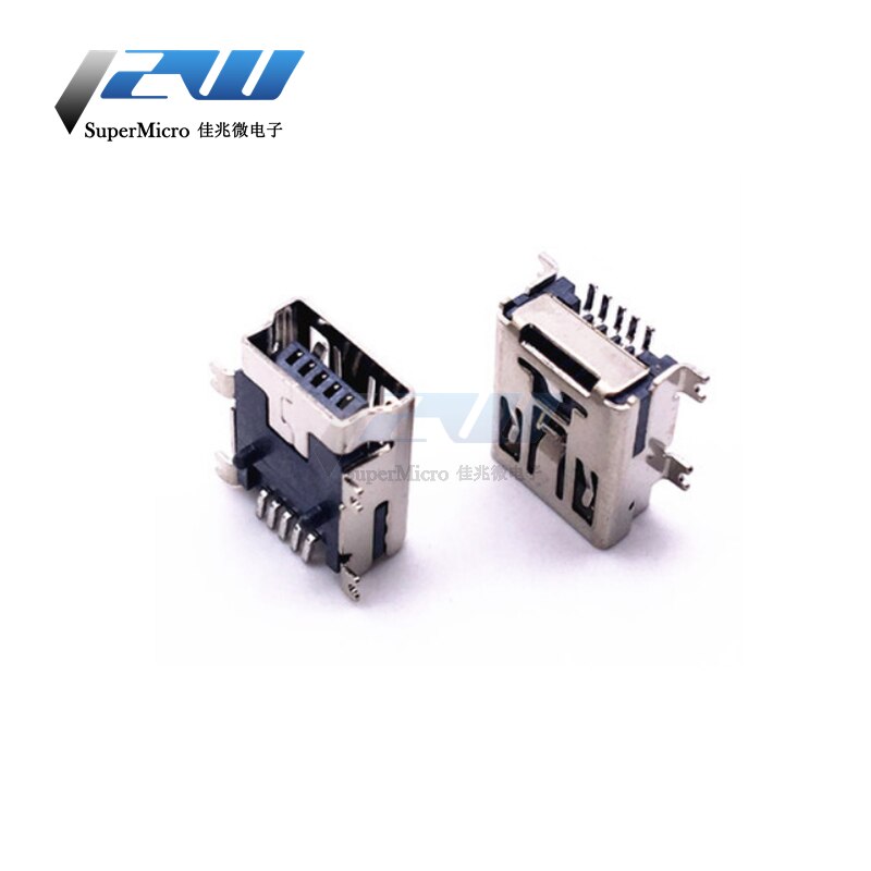 （20pcs/lot）Mini USB 5pin 4ft Female Plug Connector for Mobile Charger Plug