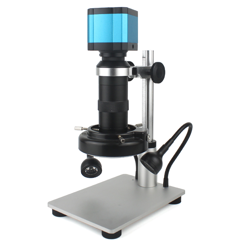 1080P HDMI USB Electronic Digital Video Microscope Camera 130X Zoom C Mount Lens USB LED Light For Lab PCB Phone Repair Tools